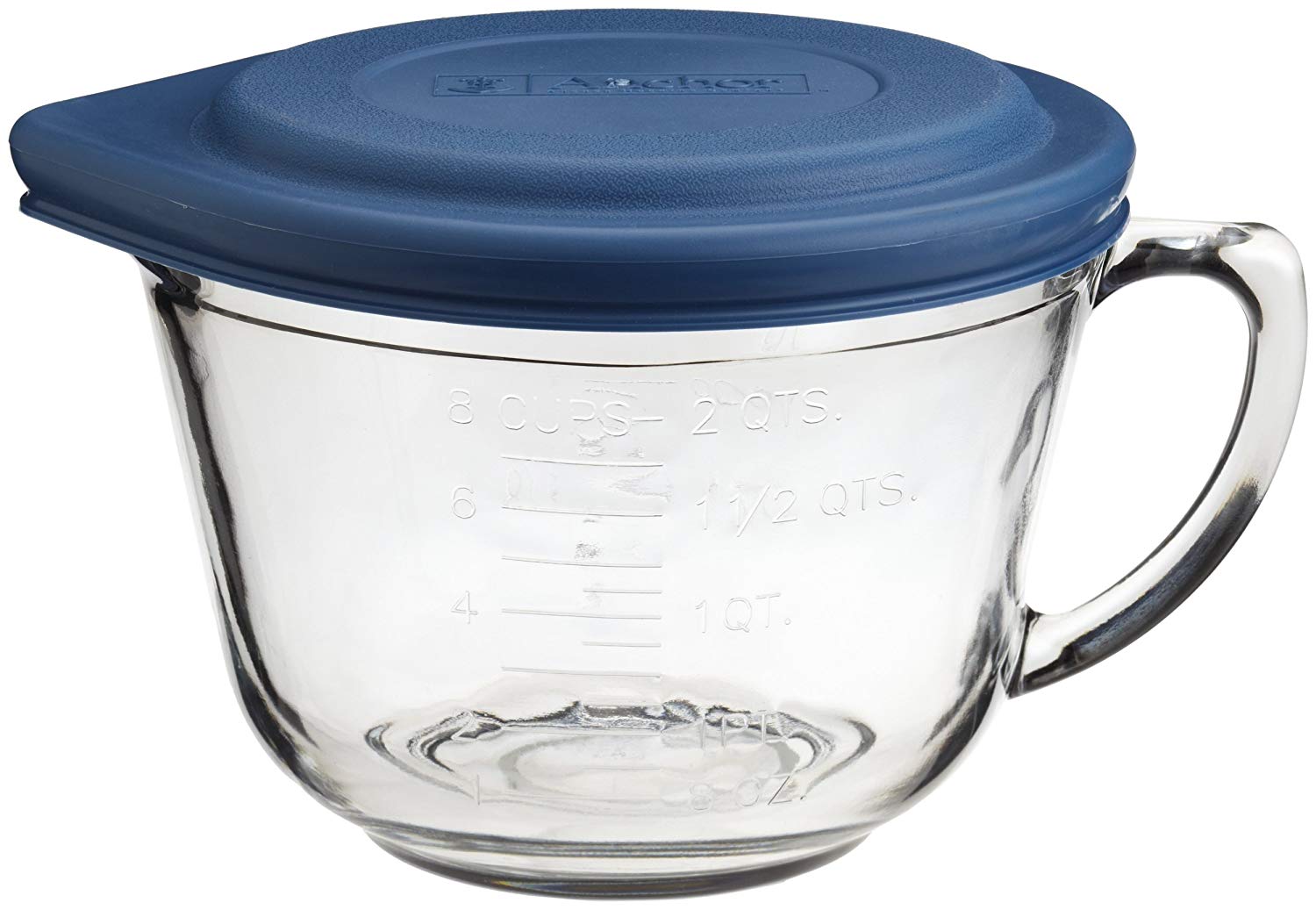 Anchor Hocking 2 Quart Glass Batter Bowl With Lid Anchor Hocking 2 Quart Glass Batter Bowl With Lid