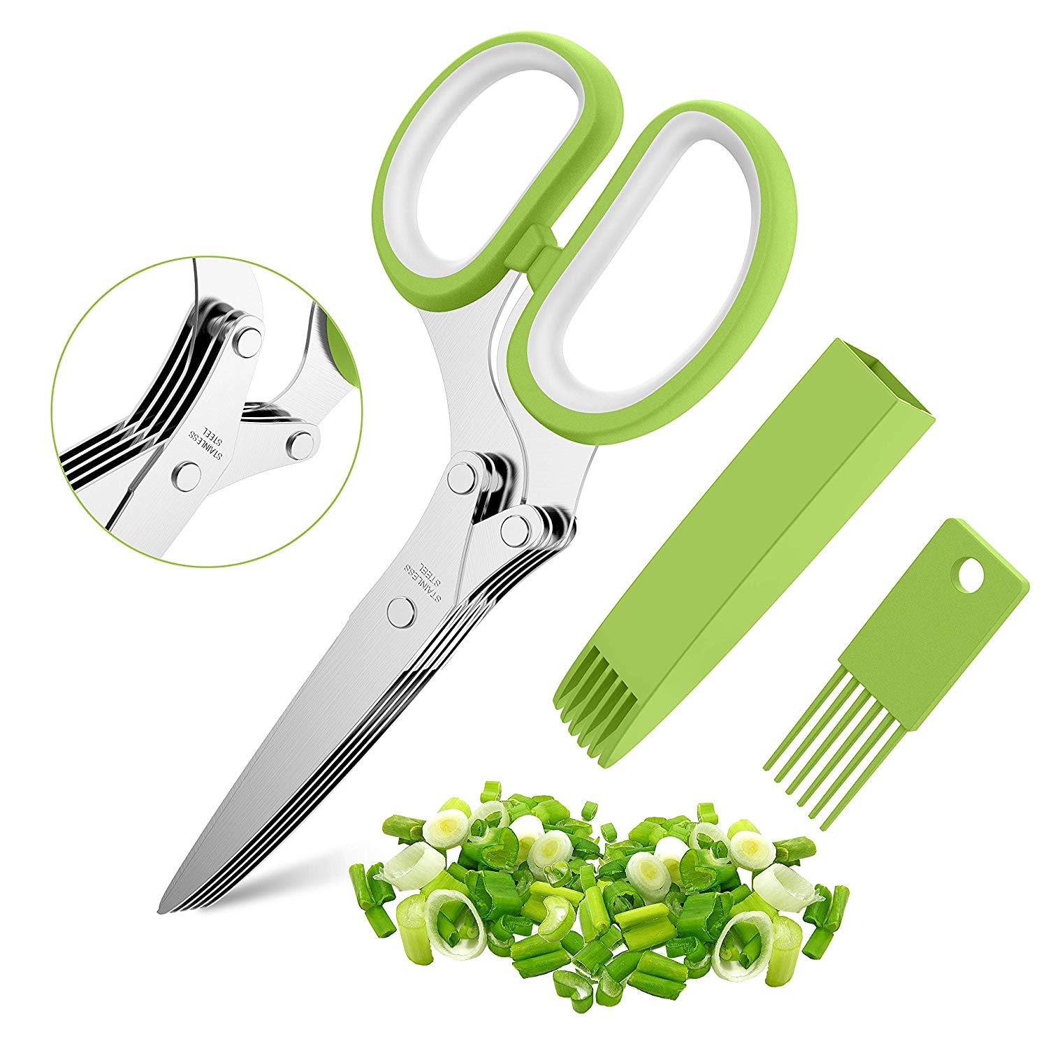 Herb Scissors Set with 5 Multi Stainless Steel Blades Herb Scissors Set with 5 Multi Stainless Steel Blades