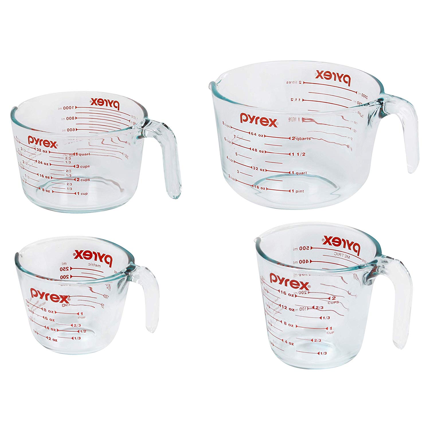 Pyrex 4-Piece Glass Measuring Cup Set Pyrex 4-Piece Glass Measuring Cup Set
