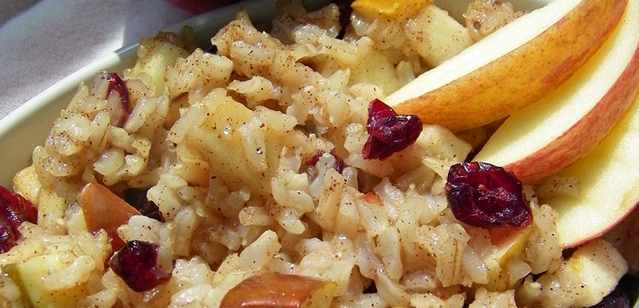 Daniel Fast brown rice with apple