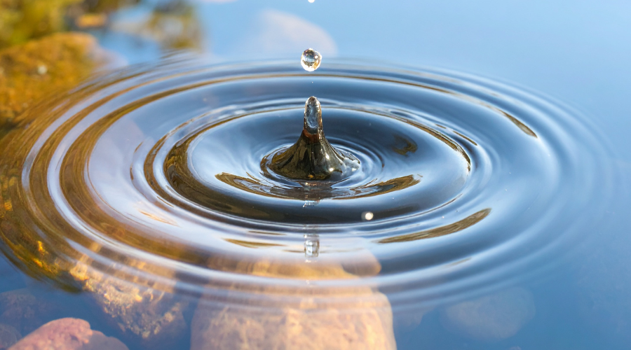 Water droplet in lake
