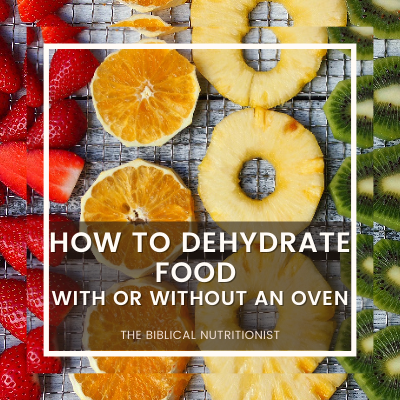 Dehydrate in your dehydrator or oven on your lowest temp until
