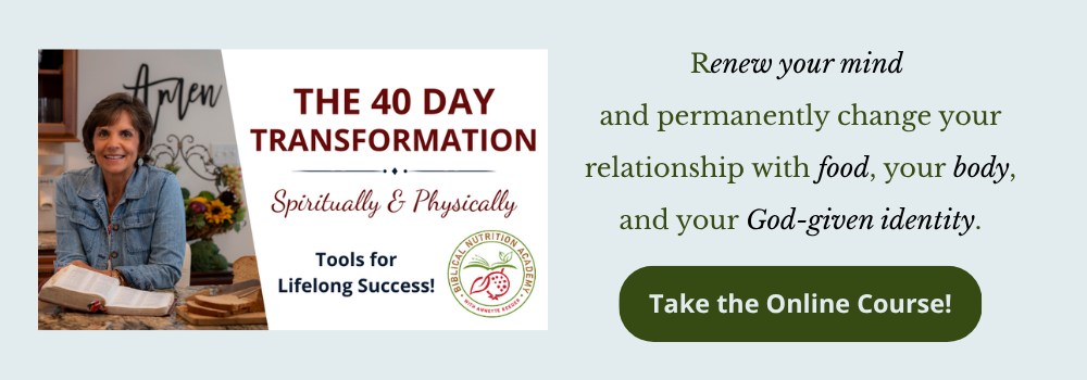 The 40 Day Transformation Online Nutrition Course from Biblical Nutrition Academy